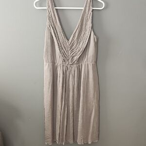J. Crew Elegant V Cut Silk Gray Dress